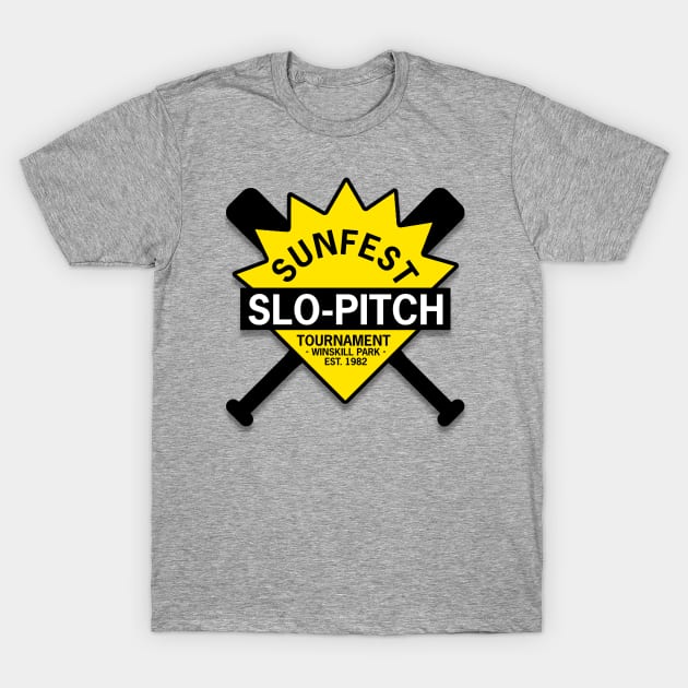 Sunfest Slo-Pitch Shirt T-Shirt by FahlDesigns